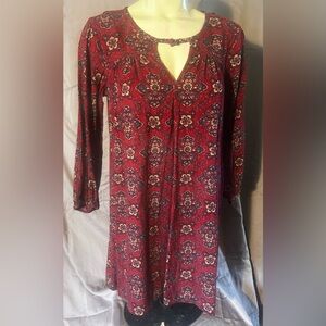 American Eagle Outfitters Red Floral Tunic